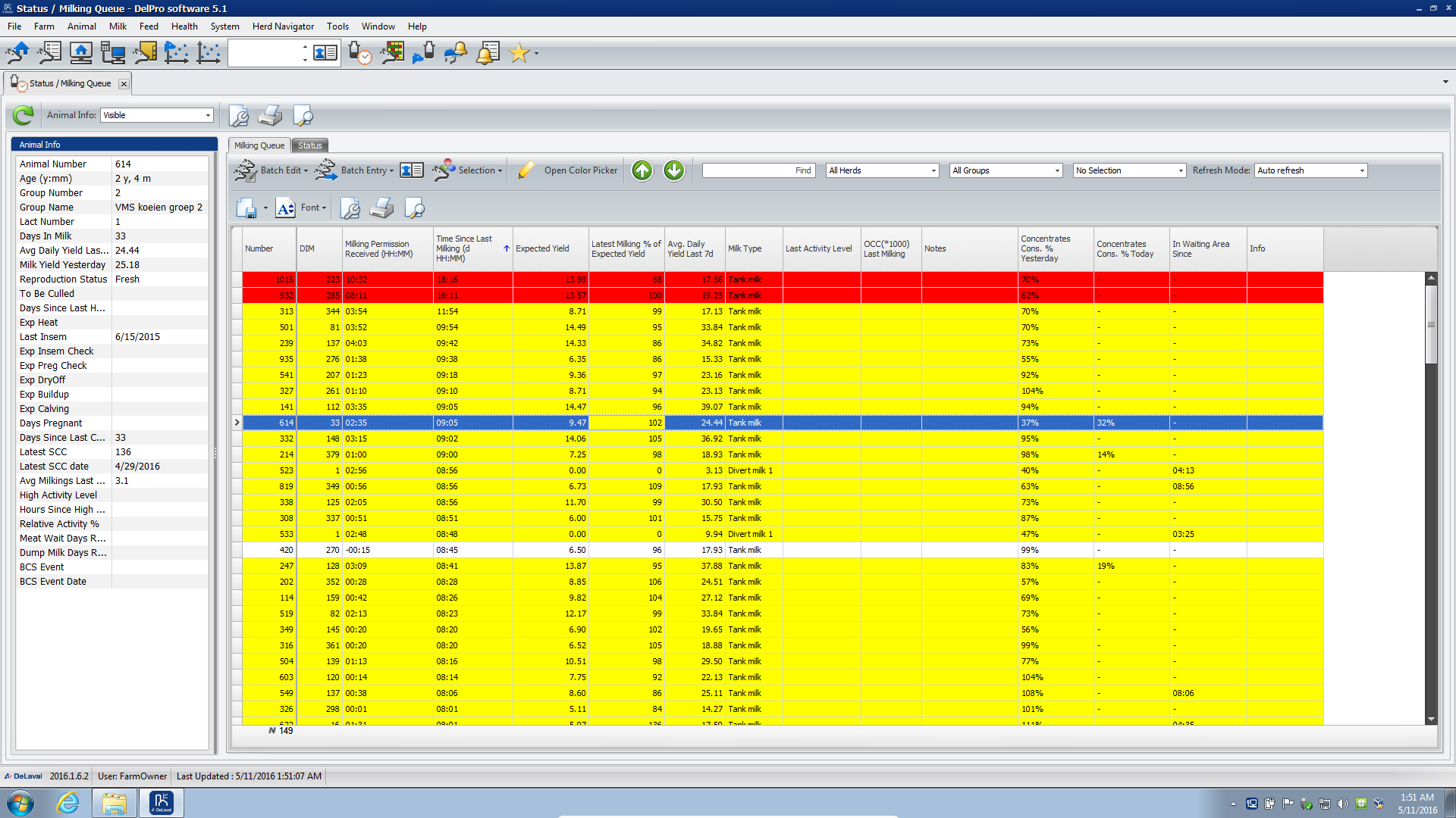 DelPro FarmManager slaukšanas rinda