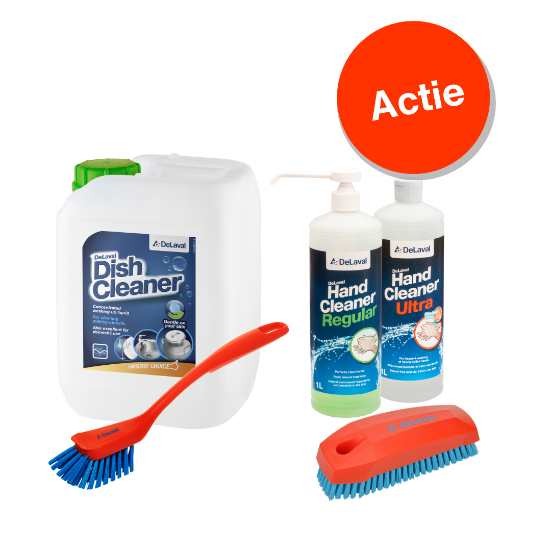 Actie - met DeLaval handzeep, Dishcleaner en afwasborstel
