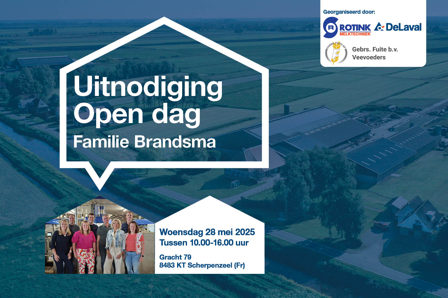 Uitnodiging Open dag Familie Brandsma op 28 mei in Scherpenzeel (Fr)