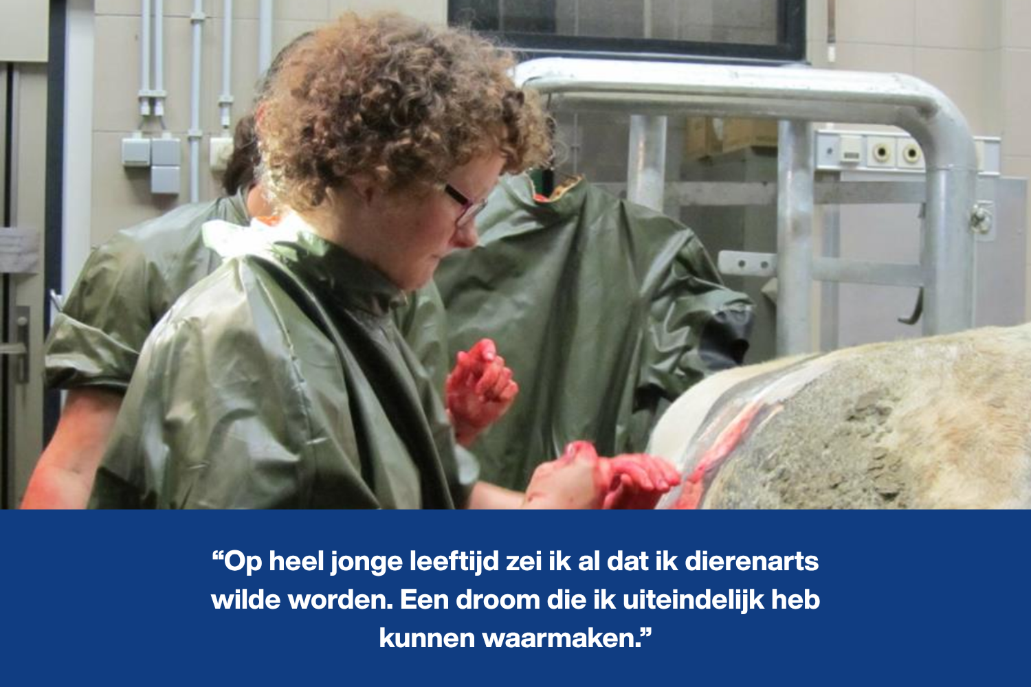 Julie Geldhof als Dierenarts met quote